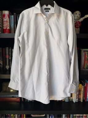 Black Label White Textured Men's Dress Shirt